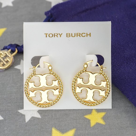 Tory Burch Jewelry - Tory Burch Rope Miller Small Hoop Earrings in Gold (Brand New with Dust Bag)